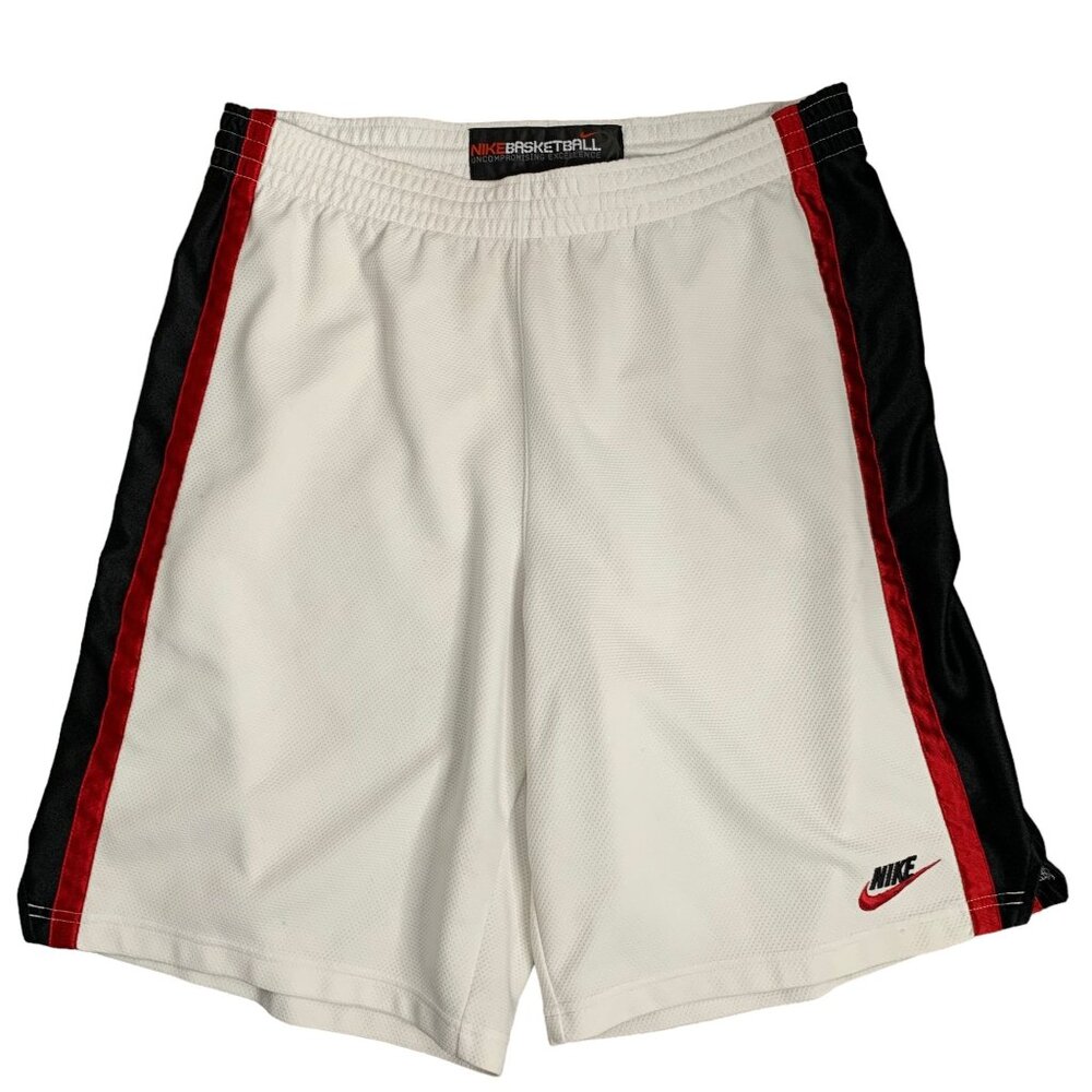 Nike Basketball Athletic Shorts XL White Pull On Elastic Drawstring Waist 10 in
